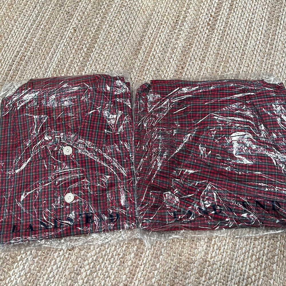 Lands End long sleeved mens pajama set XL